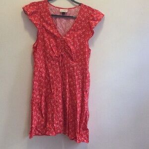 Universal Thread NWOT Red Floral Dress with Ruffle Sleeves